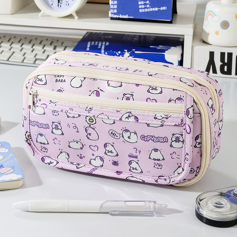 Cartoon Large Capacity Pencil Pouch