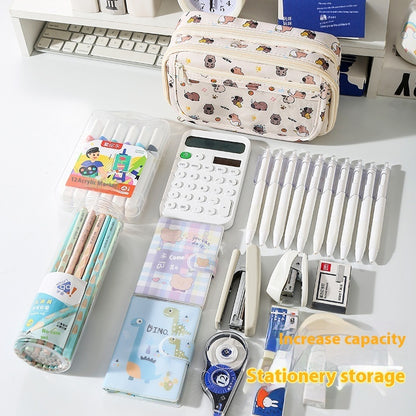 Cartoon Large Capacity Pencil Pouch