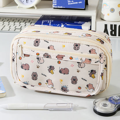 Cartoon Large Capacity Pencil Pouch
